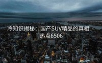 冷知识揭秘：国产SUV精品的真相 · 热点6506